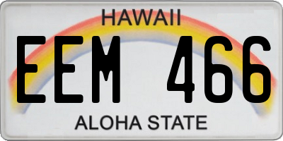 HI license plate EEM466