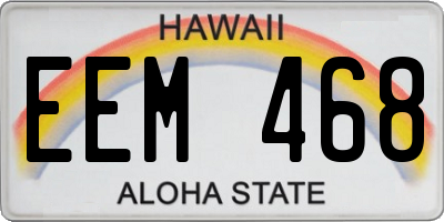 HI license plate EEM468