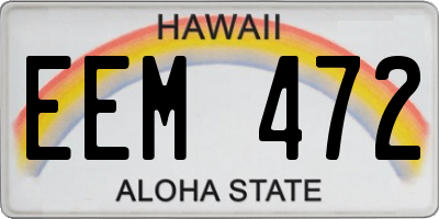 HI license plate EEM472