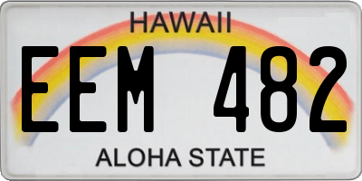 HI license plate EEM482