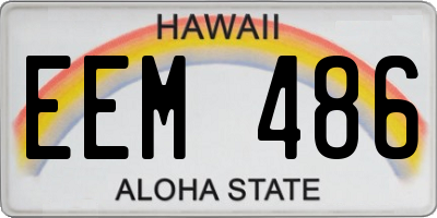 HI license plate EEM486