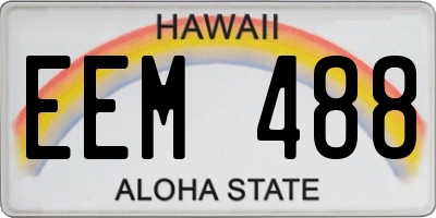 HI license plate EEM488