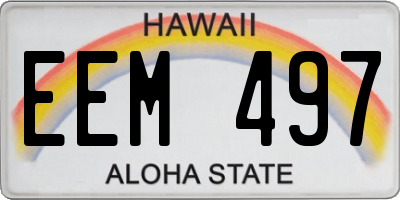 HI license plate EEM497