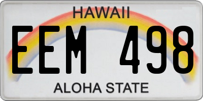 HI license plate EEM498