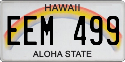 HI license plate EEM499