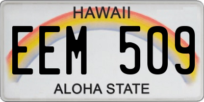 HI license plate EEM509