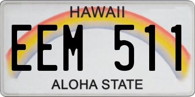 HI license plate EEM511