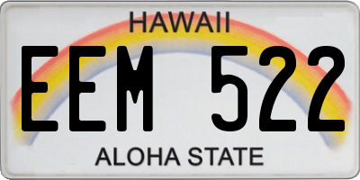 HI license plate EEM522
