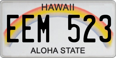 HI license plate EEM523