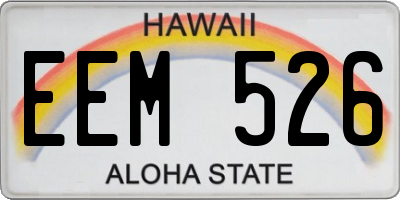 HI license plate EEM526