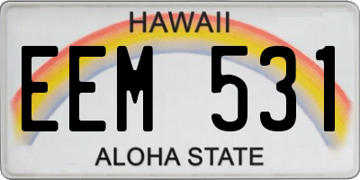HI license plate EEM531