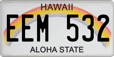 HI license plate EEM532
