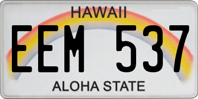 HI license plate EEM537