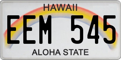 HI license plate EEM545