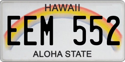 HI license plate EEM552