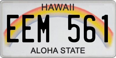 HI license plate EEM561