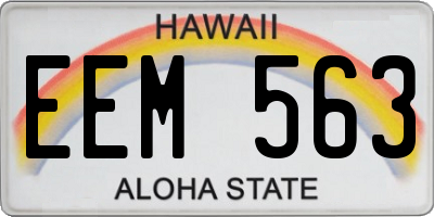 HI license plate EEM563