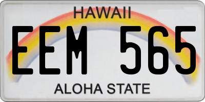 HI license plate EEM565