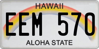 HI license plate EEM570