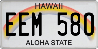 HI license plate EEM580