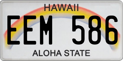 HI license plate EEM586