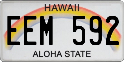 HI license plate EEM592