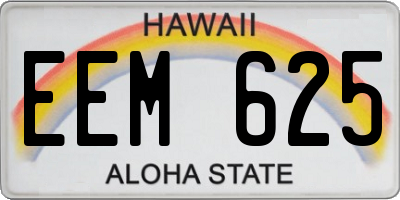 HI license plate EEM625