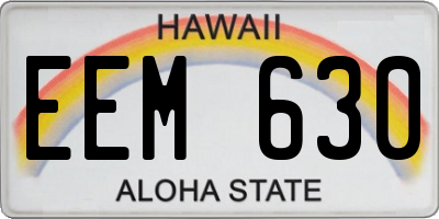 HI license plate EEM630