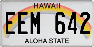 HI license plate EEM642