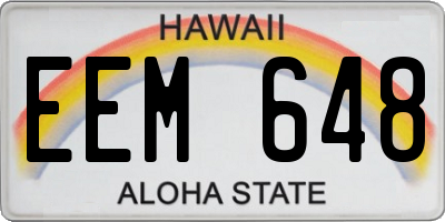 HI license plate EEM648