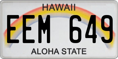 HI license plate EEM649