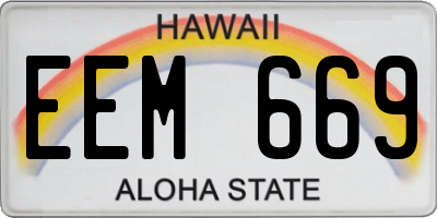 HI license plate EEM669