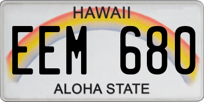 HI license plate EEM680