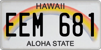 HI license plate EEM681