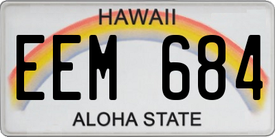 HI license plate EEM684
