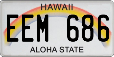 HI license plate EEM686