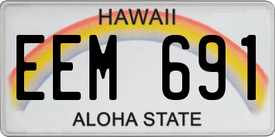 HI license plate EEM691