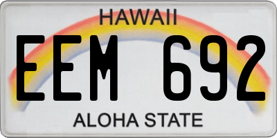 HI license plate EEM692