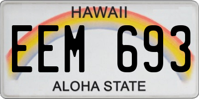 HI license plate EEM693