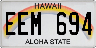 HI license plate EEM694