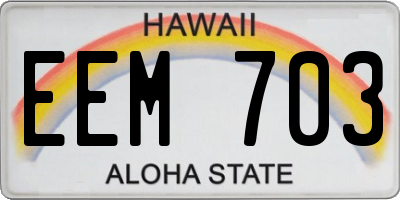 HI license plate EEM703