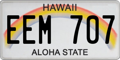 HI license plate EEM707