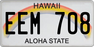 HI license plate EEM708
