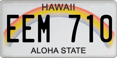 HI license plate EEM710