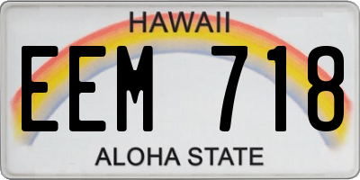 HI license plate EEM718