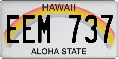 HI license plate EEM737