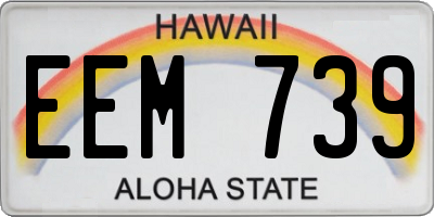 HI license plate EEM739
