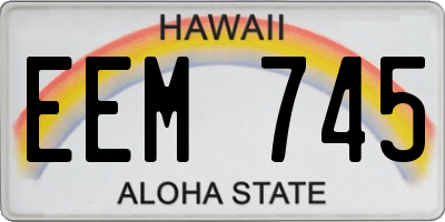 HI license plate EEM745