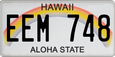 HI license plate EEM748