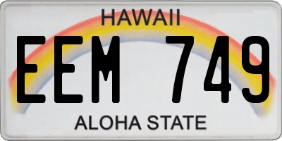 HI license plate EEM749